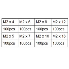Walfront M2 皿ネジ タッピング インチネジ ミニビス 800個/セット M2 ネジ クロスドライブ フラットヘッド セルフタッピングネジキット 木工用ファスナー ボックス付き (#2)