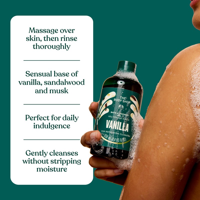 The Body Shop Vanilla Bath and Shower Gel, Moisturising Body