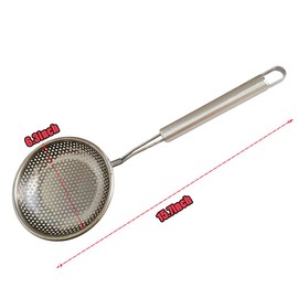 Skimmer Slotted Spoon Stainless Steel Slotted Spoon Flat Bottom Spider Strainer for Kitchen Utensils Frying/Spaghetti/Restaurant Net Spoon/Hot Pot Filter Spoon (6.3)