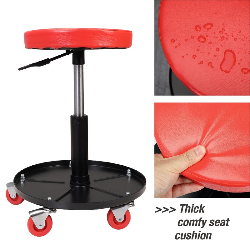 Torin ATRHL6201B Heavy Duty Rolling Pneumatic Creeper Garage/Shop Seat: Padded