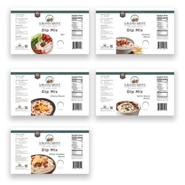 A Blend Above Bacon Lovers Dip Mix, 5 packets - Hickory Bacon, White Cheddar Bacon, BLT, Cheesy Bacon, and Garlic Bacon Ranch, 1 oz. Each, Makes 16 Ounces, Gluten-Free, No MSG, All Natural, No Preservatives, Vegan Friendly, Keto Friendly, Vegetable Dip, 