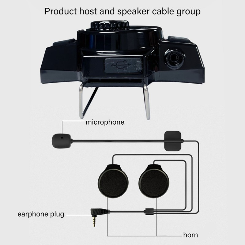 Motorcycle Helmet Bluetooth Headset Waterproof Bluetooth 5.0 Motorcycle Intercom Riding