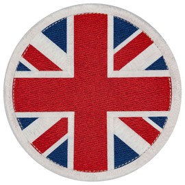 UK Circle Flag Great British Union Jack Patch Embroidered National Badge Applique Fastener Hook and Loop Emblem