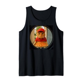 Orange Tabby Cat Pizza Delivery Peephole Tank Top