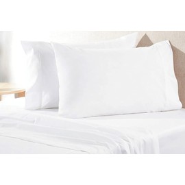 Lenenz 2 Pack Poly Cotton Pillow Cases Standard Size - Pillow Cases Queen 20 x 30 inches - Plain Weave Pillow Case - White Pillow Cases Set of 2 - Perfect Pillowcase for Home, Hotels and Hospital Use