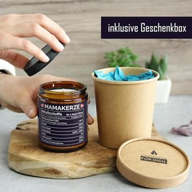 Muttertag Geschenk | Mamakerze Kaffee Duftkerze | Handgemacht aus Sojawachs | In Geschenkbox | Beste Mama Geschenk Idee | Kirsch-Vanille