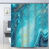 Domoku Marble Waterproof Shower Curtain with Hooks, Machine Washable Easy-Care