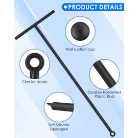 ERKOON Escobilla de Ducha de Silicona Desmontable de 24-89cm, rascacristales, limpiacristales para Espejos, Limpiador múltiple para baño, Puertas, Coches y Muebles (12 Inch)