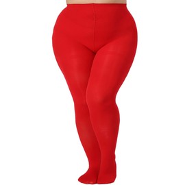 MERYLURE 240D Super Opaque Plus Size Tights Women's Control Top High Waist Soft Tights Solid Color Footed Pantyhose