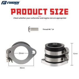 NIBBI CNC Replacement Orginal Intake Manifold CG Engine, High-Performance Adapter Motorcycle Carburetor Adapter