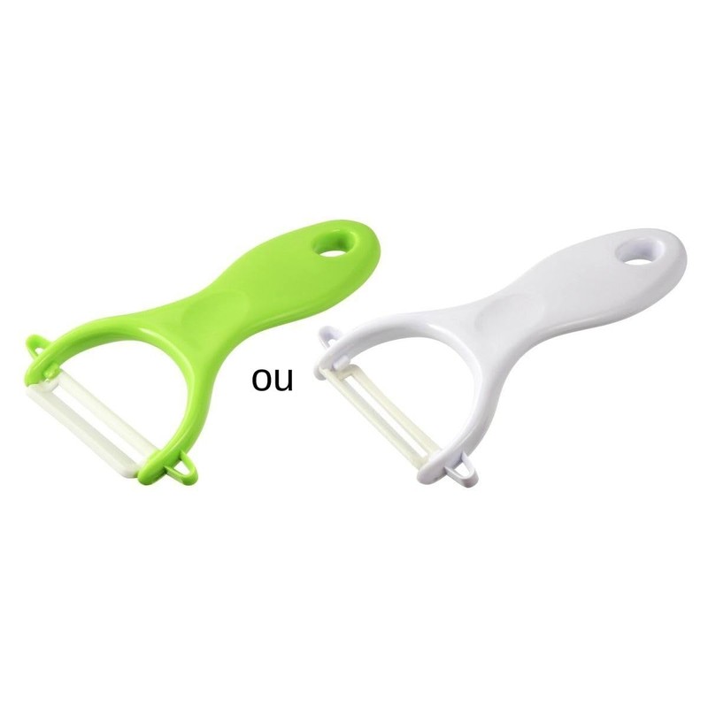 Fackelmann Y-Peeler, Ceramic Blade and Plastic Handle, 13.5x8x1.5cm, White or