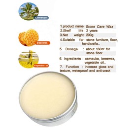 TooGet Stone Seasoning Beeswax Furniture Polish & Restoration Care Beeswax, Suit for Marble Furniture, Ceramic Tiles, Stone Floor, Stone Walls, Stone Polish Protection - 7OZ