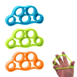 Jagowa 3PCS Hand Strengthener Hand Grip Strengthener Finger Exerciser Stretcher Finger Resistance Bands Stress Relief Toys