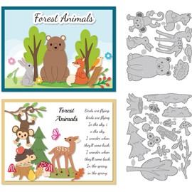 DELORIGIN Cutting Dies with Forest Animals for Cutting Cards Cutting Stencils Templates Embossing Stencils Frame Cutting Dies New Arrivals for Embossing Scrapbooking Crafts Christmas Party Decoration