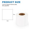 Ktxaby 7 x 7 cm quadratische Thermoetiketten-Aufkleber, weiß, selbstklebende Aufkleber,