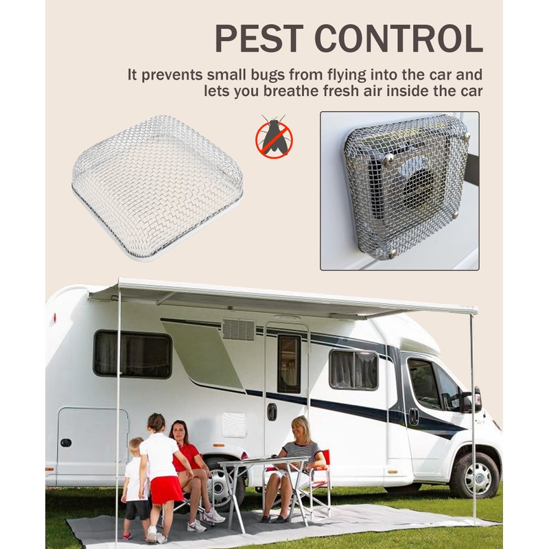 bylikeho RV Vent Cover,RV Furnace Vent Screen,Car Accessories 4.5x4.5x1.3” RV