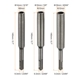 HARFINGTON 3pcs Plus SDS Ground Rod Driver 23/64" for 5/16" 15/32" 9/16" Ground Rods Driver Adapter Bits for Rotary Hammer Drill Tool 5.7" Long
