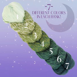 JubileeYarn Moonlight Medley Yarn - Ombre DK Weight Merino Wool/Acrylic - 200g/Hank - Virgo - 2 Skeins