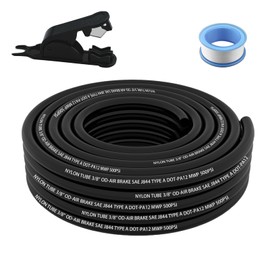 35FT 3/8" DOT Air Line 3/8 SAE J844 PA12 Nylon Air Hose with Cutter 3/8" OD Pneumatic Air LineTubing Pipe Hose for Air Suspension Kit Truck Trailer Brake System &Industrial Fluid Transfer 11M