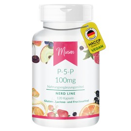 Pyridoxal-5-Phosphat 100mg (P-5-P) - NERD LINE - 120 Kapseln - Hochdosiert - 100% Vegan – Herstellung & Laborprüfung in Deutschland | MIOSAN® CLUB - Exklusives Wohlbefinden