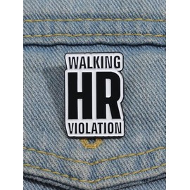 Walking Hr Violation Letter Design Brooch, Fashion Alloy Badge for Women & Men, Clothes Accessories for Party, Daily Clothing Decor