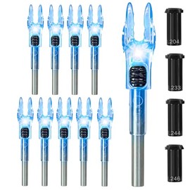 DEEPOWER 4/9 PCS G Lighted Nocks for Arrows .165 .204 .233 .244 .246 inch Inside Diameter with X,H,S,GT Bushings LED Lighted Nock and ON/Off Switch for Archrey Hunting