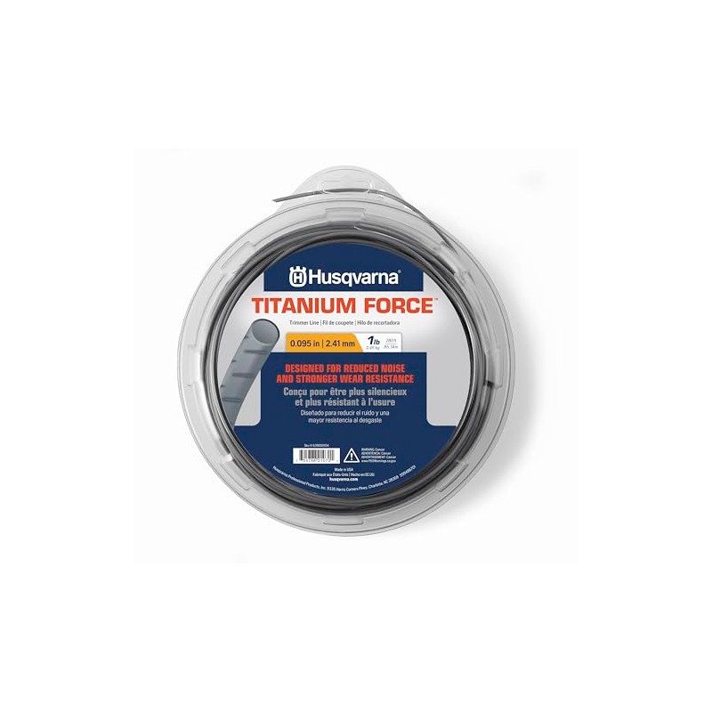 Husqvarna Titanium Force 0.095-Inch, 280-Foot Spooled String Trimmer Line, Professional