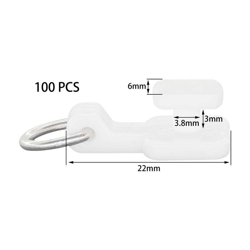 100 PCS White Curtain Track Rollers – Side-Mounted Plastic Curtain