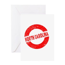 CafePress Rubber Ink Stamp North Carolina Greeting Cards Folded Greeting Card Matte