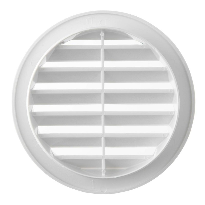 La Ventilazione T10B White Plastic Round Air Vent Grille 120mm