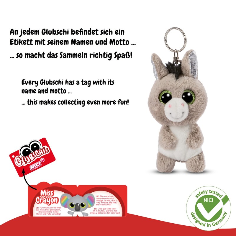 NICI 47661 Original – Glubschis Donkey Keyring Donki 9cm –