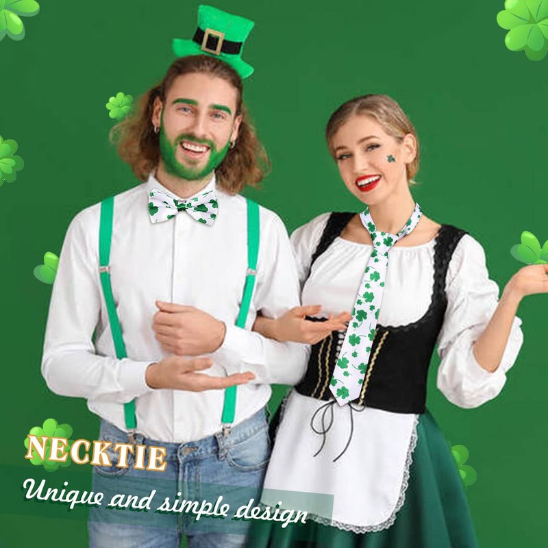 Eyret Shamrock Necktie Set St Patricks Day Neck Ties and