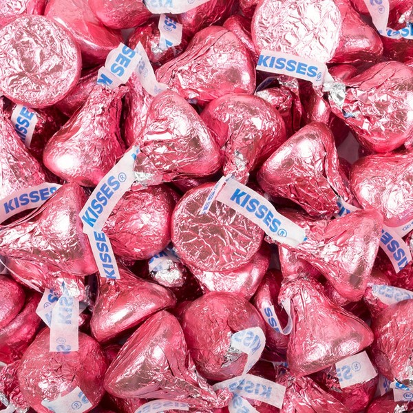 Pink Candy Hershey's Kisses Chocolate 1lb (Free Cold Packaging)