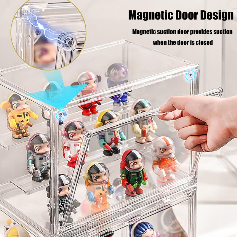 Display case for Figures with Light Adjustable Figure Display Shelf