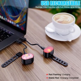 Bike Light Set, USB Rechargeable Front and Rear Lights, 4+6 Lighting Modes for Bike Safety Lights, IPX5 Waterproof Road/Mountain Bike Lights, Suitable for Men, Women, Young People and Children
