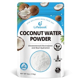 Lifebooil Coconut Water Powder | Coconut Electrolyte Drink Powder for Hydration & Energy | Vegan, Non-GMO, Gluten Free, No Additives, No Added Sugars, No Preservatives, 6oz
