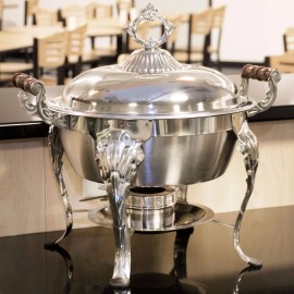 Choice Chafing Dishes Catering Classic STAINLESS STEEL Chafing Dish 5 QT Half Round Buffet Chafer