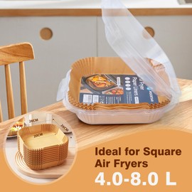 Backpapier für heißluftfritteuse, airfryer backpapier 20-24 cm Lebensmittelqualität BPA-frei Einweg 100 Stück, Geeignet für 5–8 l air fryer und Mikrowellen – Aigostar