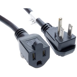 C2G Power Cord, Flat Plug Extension Cord, 18 AWG, Black, 1.5 Feet (0.45 Meters), Cables to Go 29804
