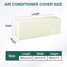 PATIKIL 37.8" Air Conditioner Cover, Indoor AC Cover Knitted Dustproof Dust Covers for Wall-Mounted Split Air Conditioners, White