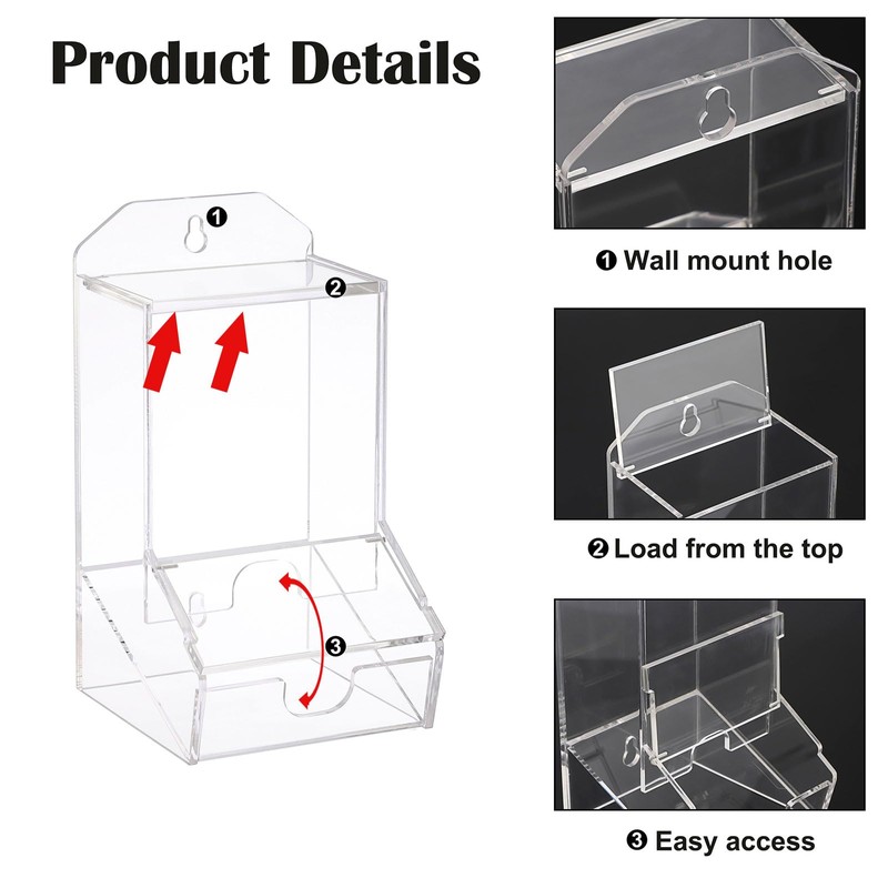 Hipiwe Clear Qtip Dispenser Wall Mount Acrylic Q Tip Holder