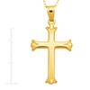 Finecraft Simple Cross Pendant Necklace in 10K Gold