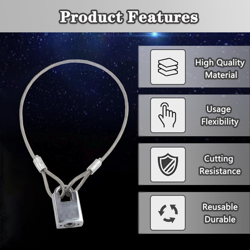 Stainless Steel Cable with Loops, Vinyl Coated Wire Rope Lanyard