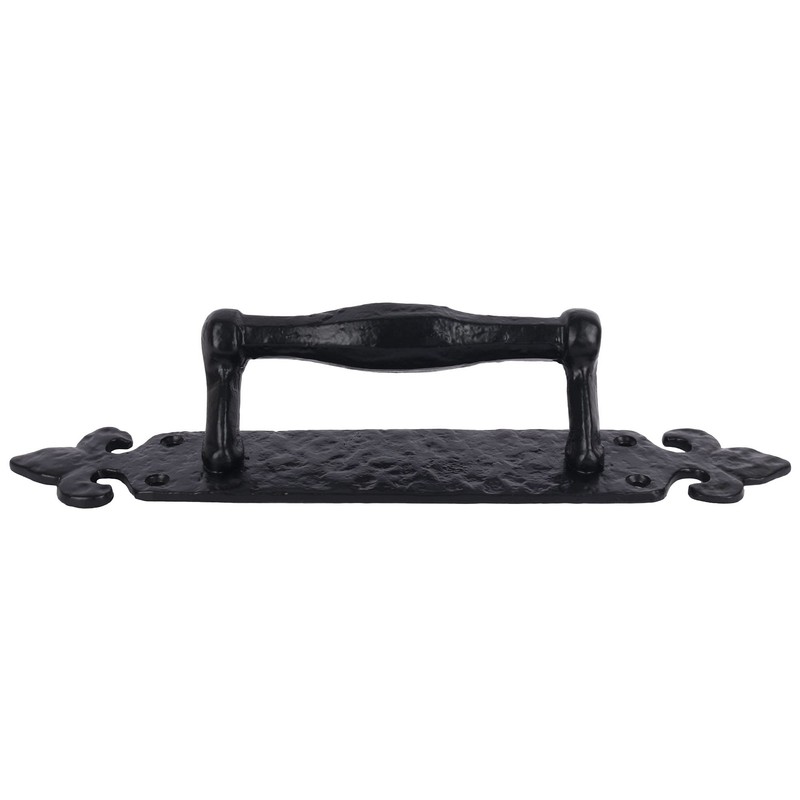 SKANDH 10" Inch Fleur Iron Pull Handle with Backplate, Heavy