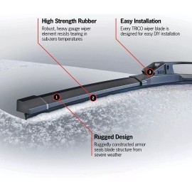 TRICO White 26 & 16 Inch 2 Pack with  Snow Brush and  Ice Scraper (35-2616IS)