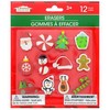 Christmas Themed Erasers, 12-ct. Pack