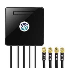 Maswell 4X4 MIMO WiFi 7 Antenna 2100-7200MHz 5G WiFi6E Bluetooth Zigbee MIMO Screw Mount Cubic RP SMA Plug Waterproof Outdoor IoT Waterproof Antenna, not for Signal Boosting