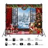 Leowefowa 10x8ft Christmas Window Backdrop Winter Snowy Scene Merry Christmas