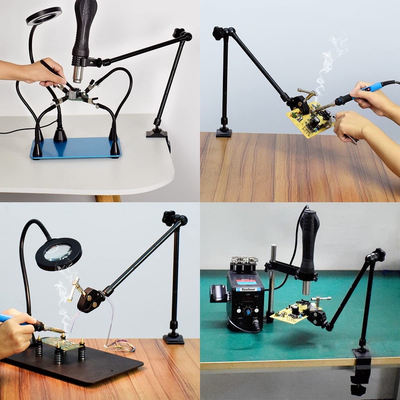 Toolour Helping Hands Soldering Clamp, 19.7” Magic Arm, Flexible Articulating