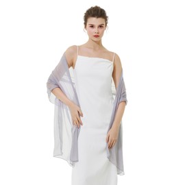 BEAUTELICATE Sheer Shawl for Evening Dresses Sparkling Shawls Bridal Shawl Lightweight, Silver Grey, One Size